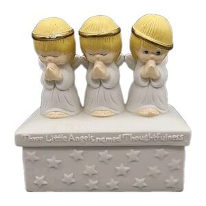 Hallmark Keepsake Vintage Porcelain Trinket Box Three Little‎ Angels